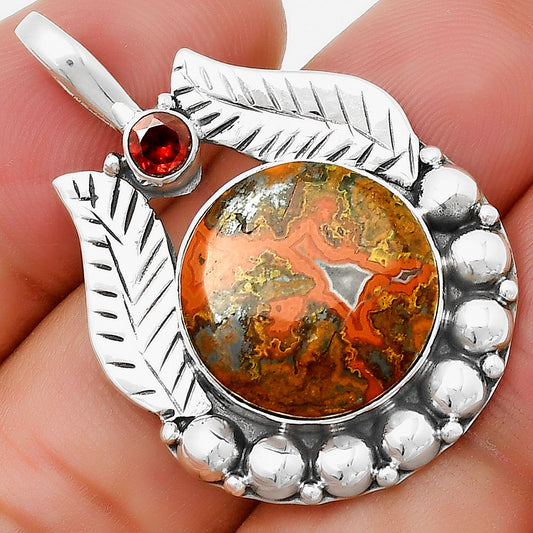 Rare Cady Mountain Agate & Garnet Pendant P-1374 SDP131355