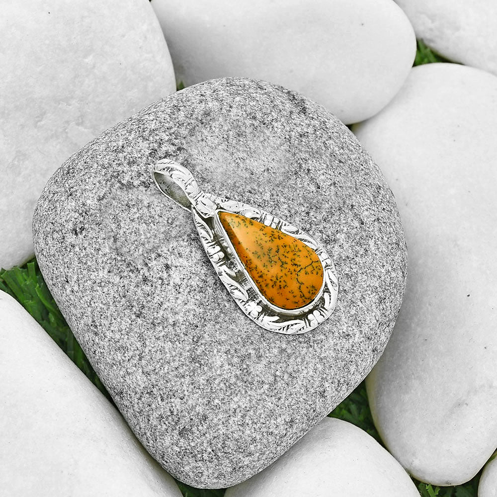 Natural Russian Honey Dendrite Opal Pendant P-1375 SDP131387