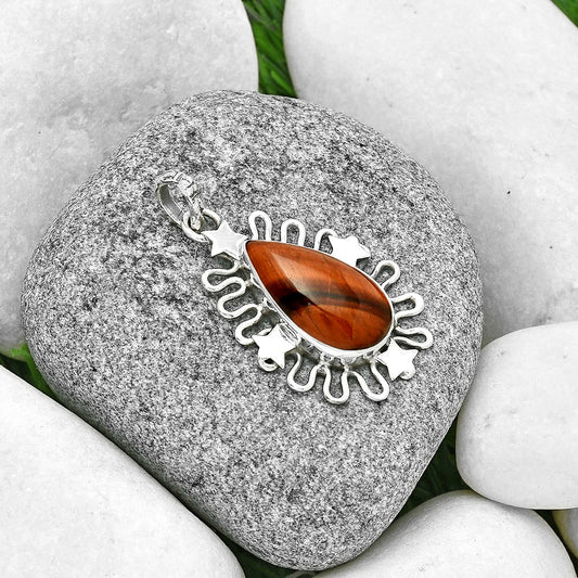 Star - Natural Red Tiger Eye Pendant P-1454 SDP131402