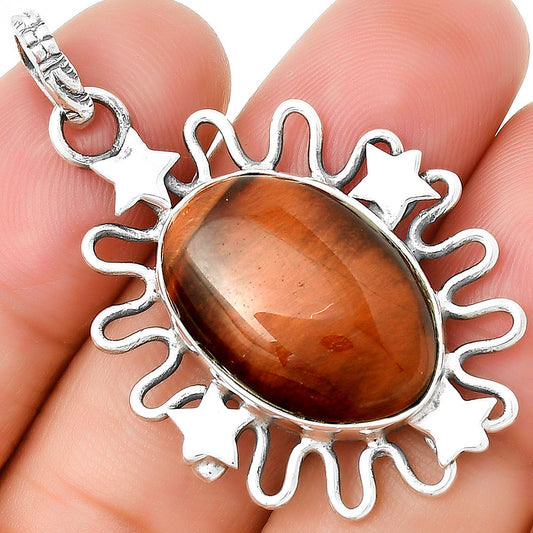 Star - Natural Red Tiger Eye Pendant P-1454 SDP131420