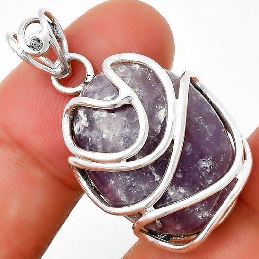 Natural Purple Lepidolite Pendant P-1561 SDP131429