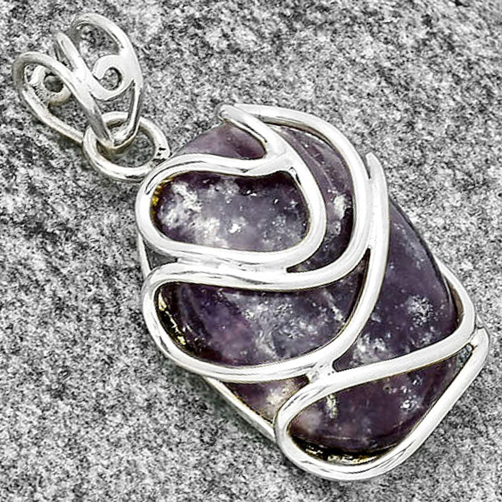 Natural Purple Lepidolite Pendant P-1561 SDP131429