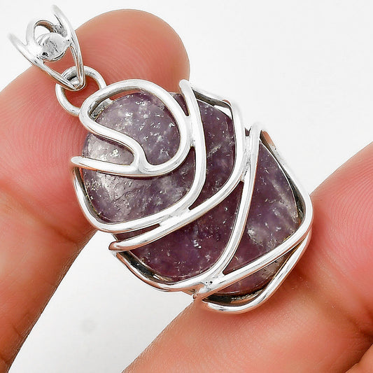 Natural Purple Lepidolite Pendant P-1561 SDP131439