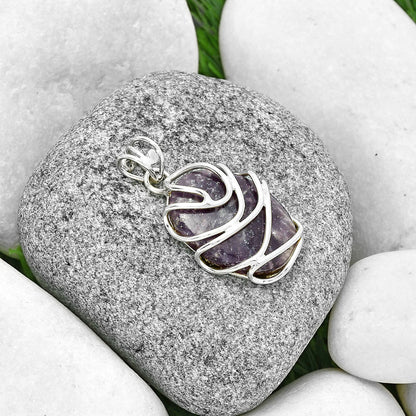 Natural Purple Lepidolite Pendant P-1561 SDP131439