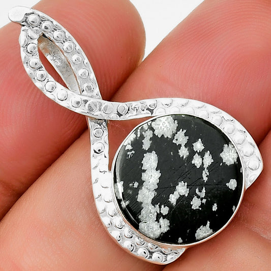 Natural Snow Flake Obsidian Pendant P-1549 SDP131461