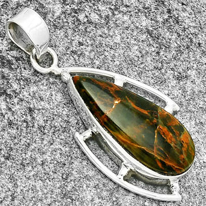 Natural Turkish Rainforest Chrysocolla Pendant P-1274 SDP131472