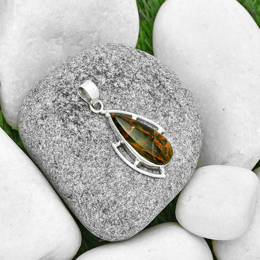 Natural Turkish Rainforest Chrysocolla Pendant P-1274 SDP131472