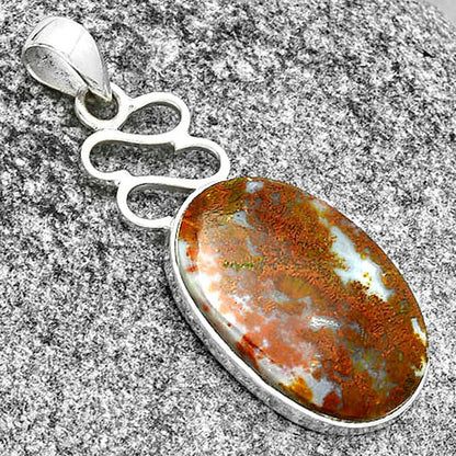 Natural Red Moss Agate Pendant P-1554 SDP131480