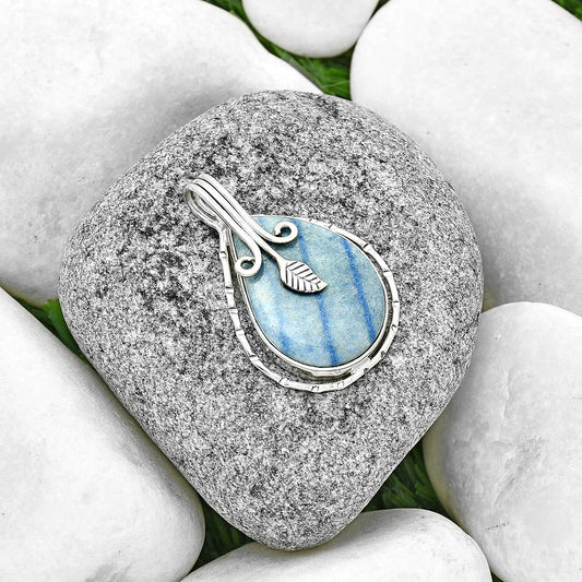 Natural Dumortierite Quartz Pendant P-1643 SDP131534