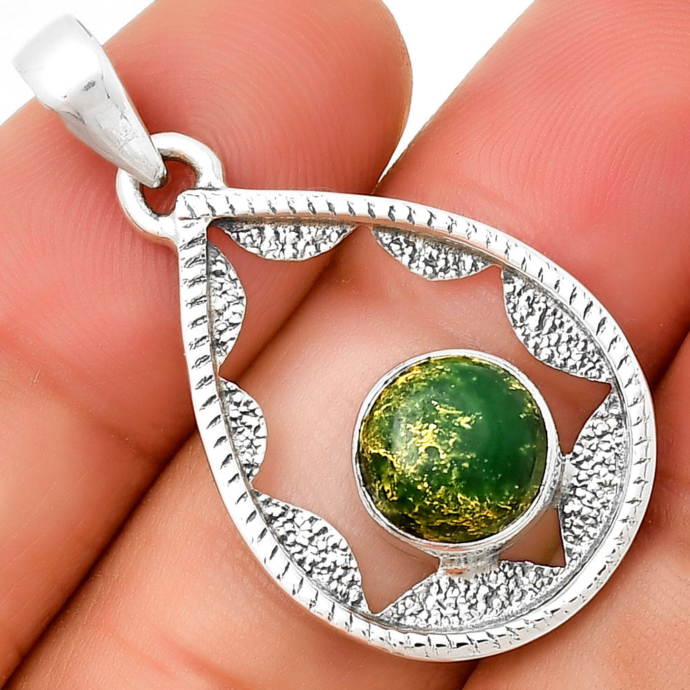 Natural Green Fuchsite Pendant P-1631 SDP131553