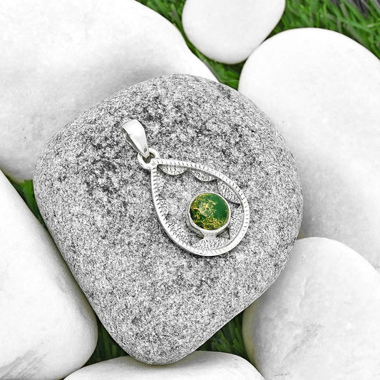 Natural Green Fuchsite Pendant P-1631 SDP131553