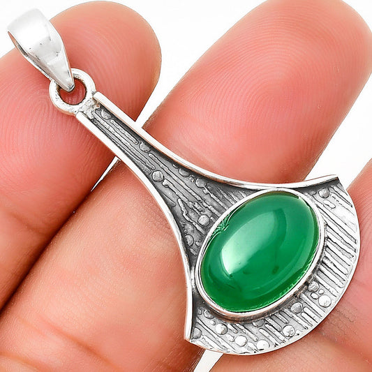 Natural Green Onyx Pendant P-1195 SDP131581