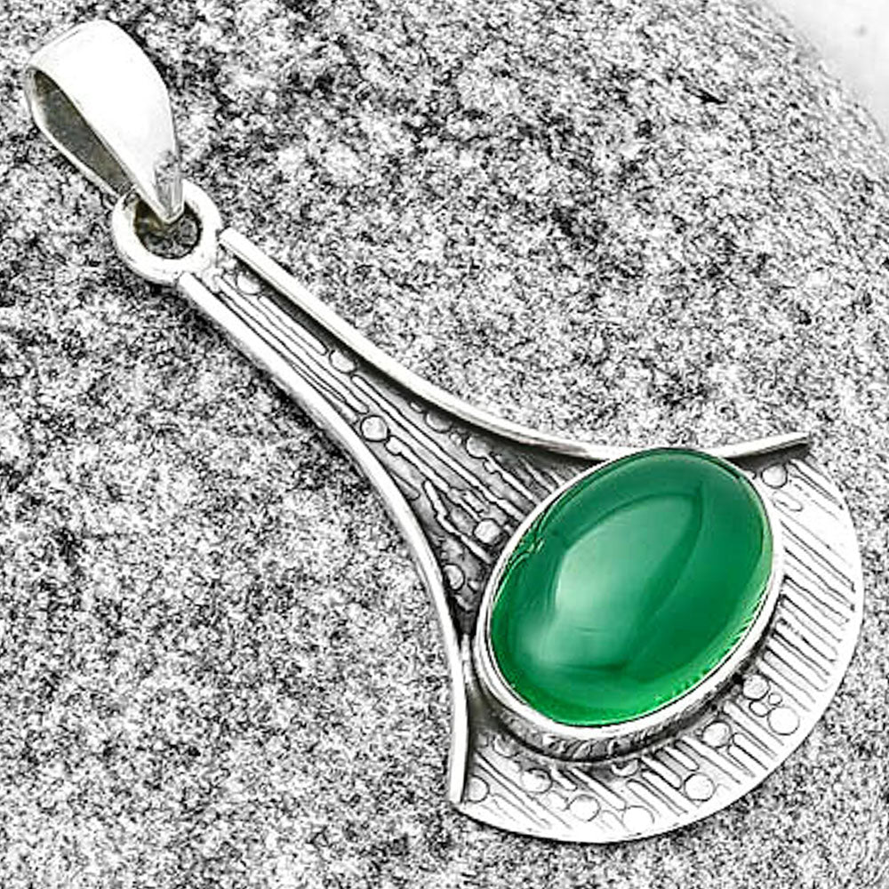 Natural Green Onyx Pendant P-1195 SDP131581