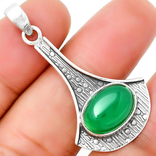 Natural Green Onyx Pendant P-1195 SDP131585