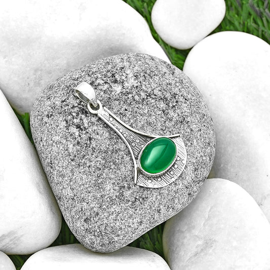 Natural Green Onyx Pendant P-1195 SDP131585