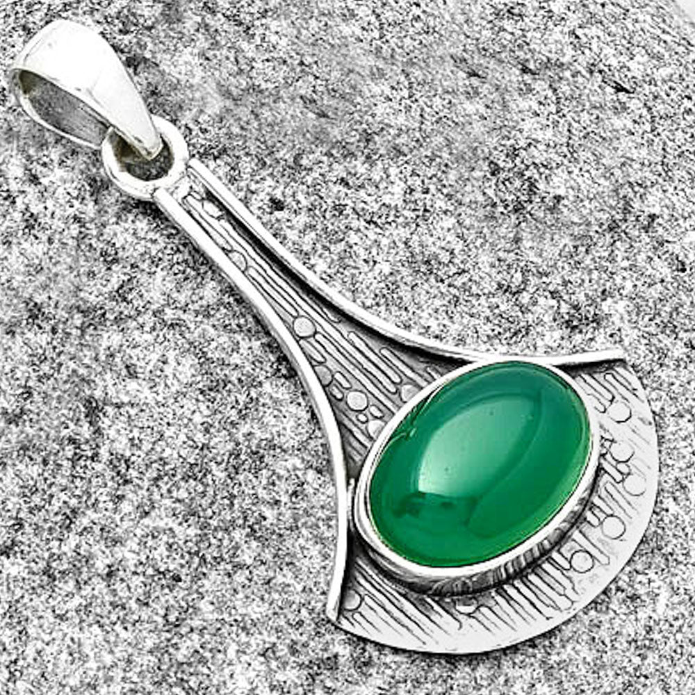 Natural Green Onyx Pendant P-1195 SDP131596