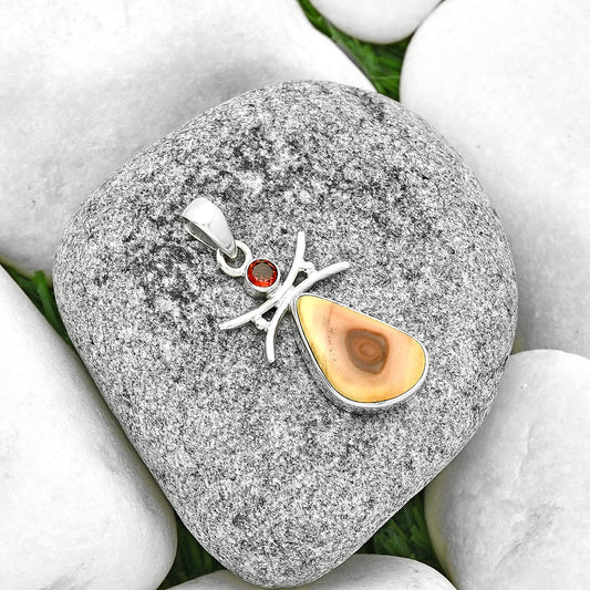 Imperial Jasper - Mexico & Garnet Pendant P-1243 SDP131672