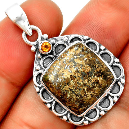 Natural Bronzite & Citrine Pendant P-1080 SDP131800