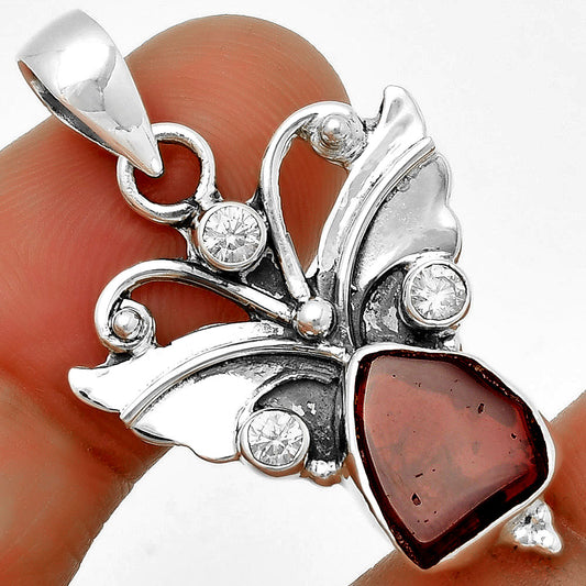 Hessonite Garnet Madagascar & Zircon Pendant P-1466 SDP131823