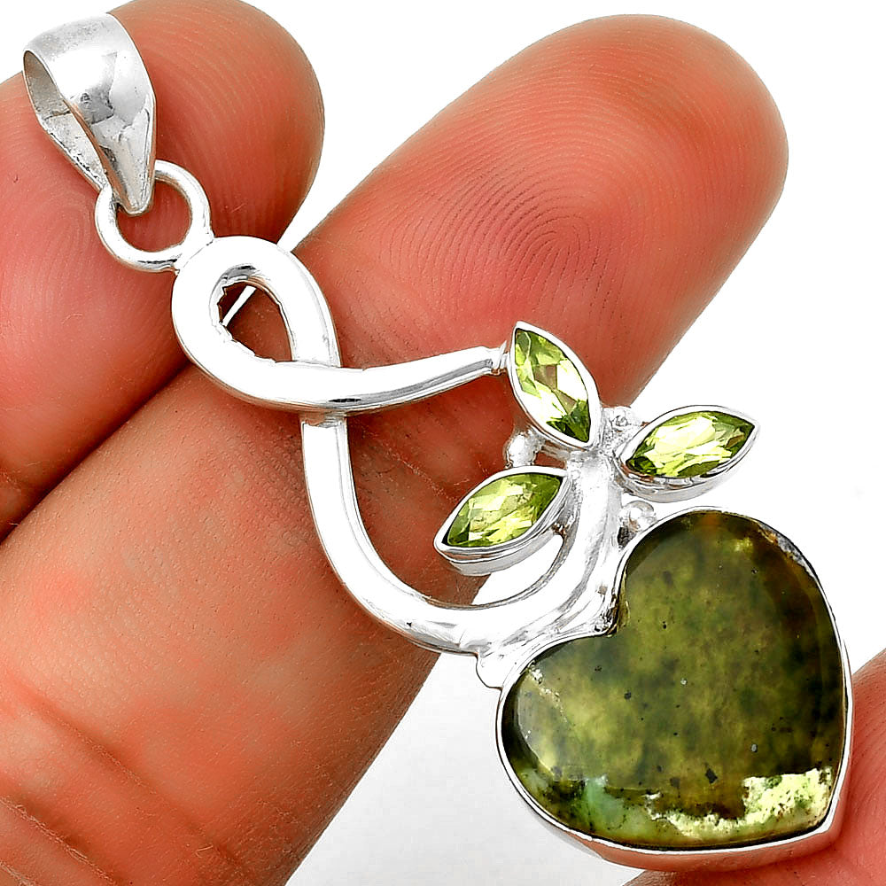 Heart Chrome Chalcedony & Peridot Pendant P-1118 SDP131843