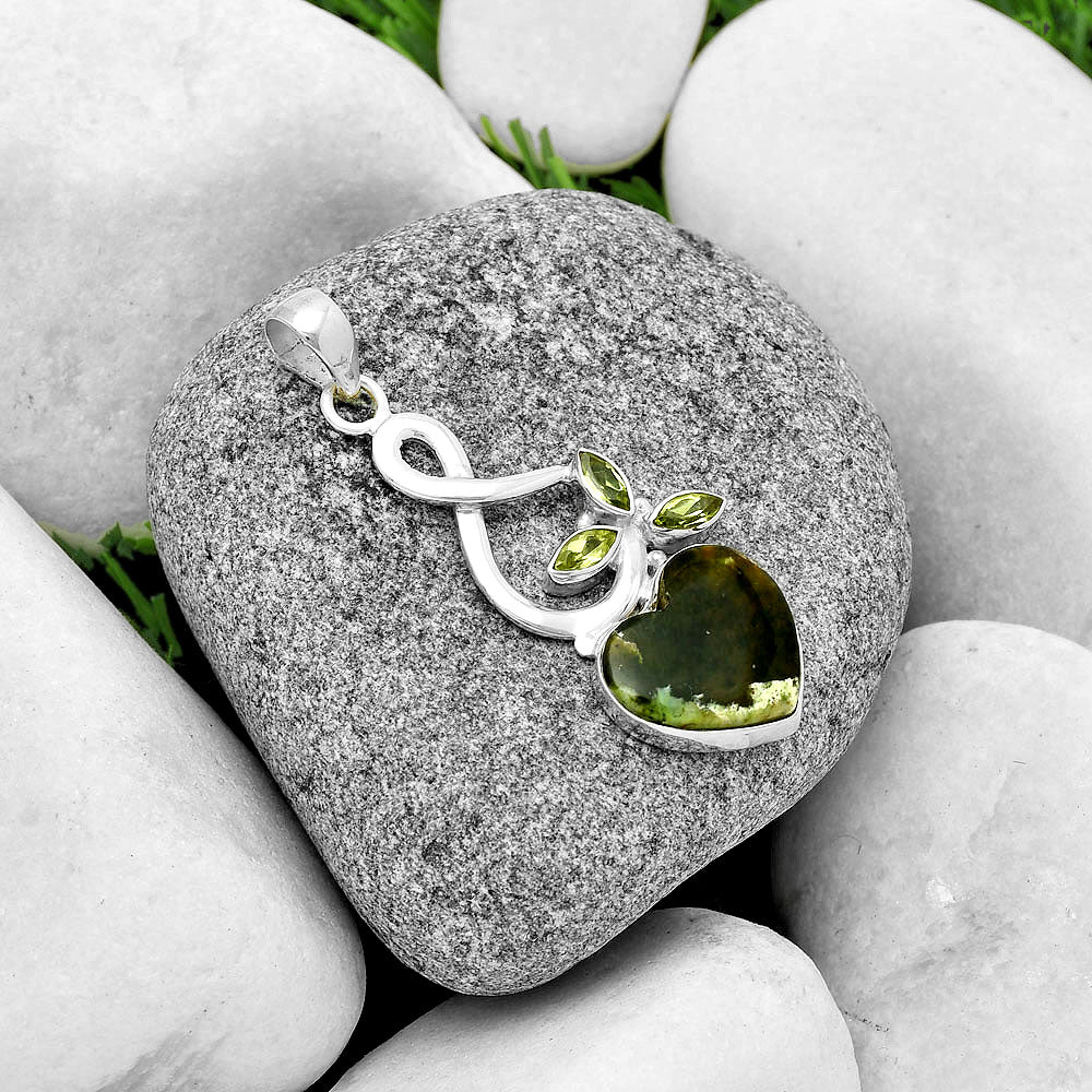 Heart Chrome Chalcedony & Peridot Pendant P-1118 SDP131843