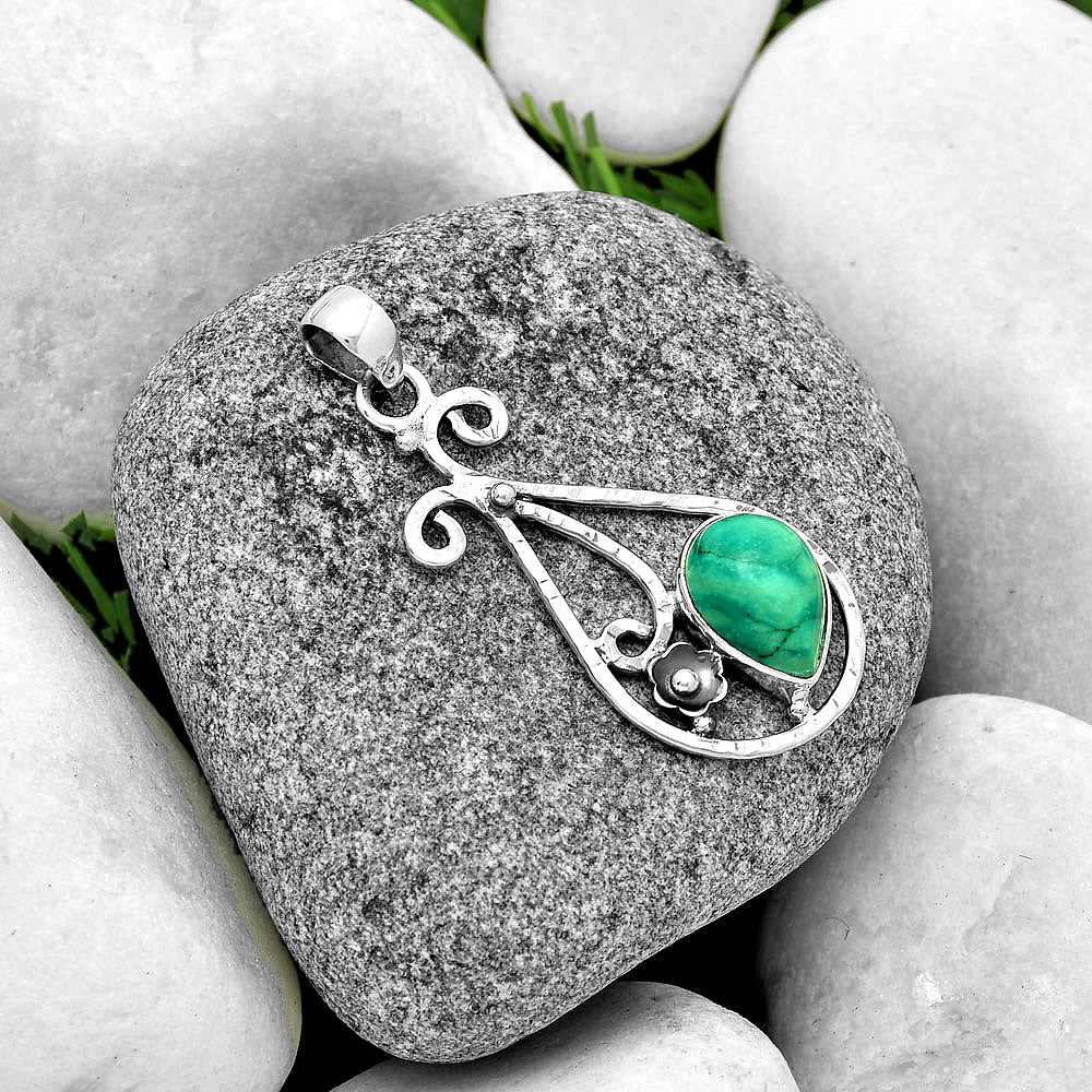 Natural Turquoise Magnesite Pendant P-1714 SDP131886