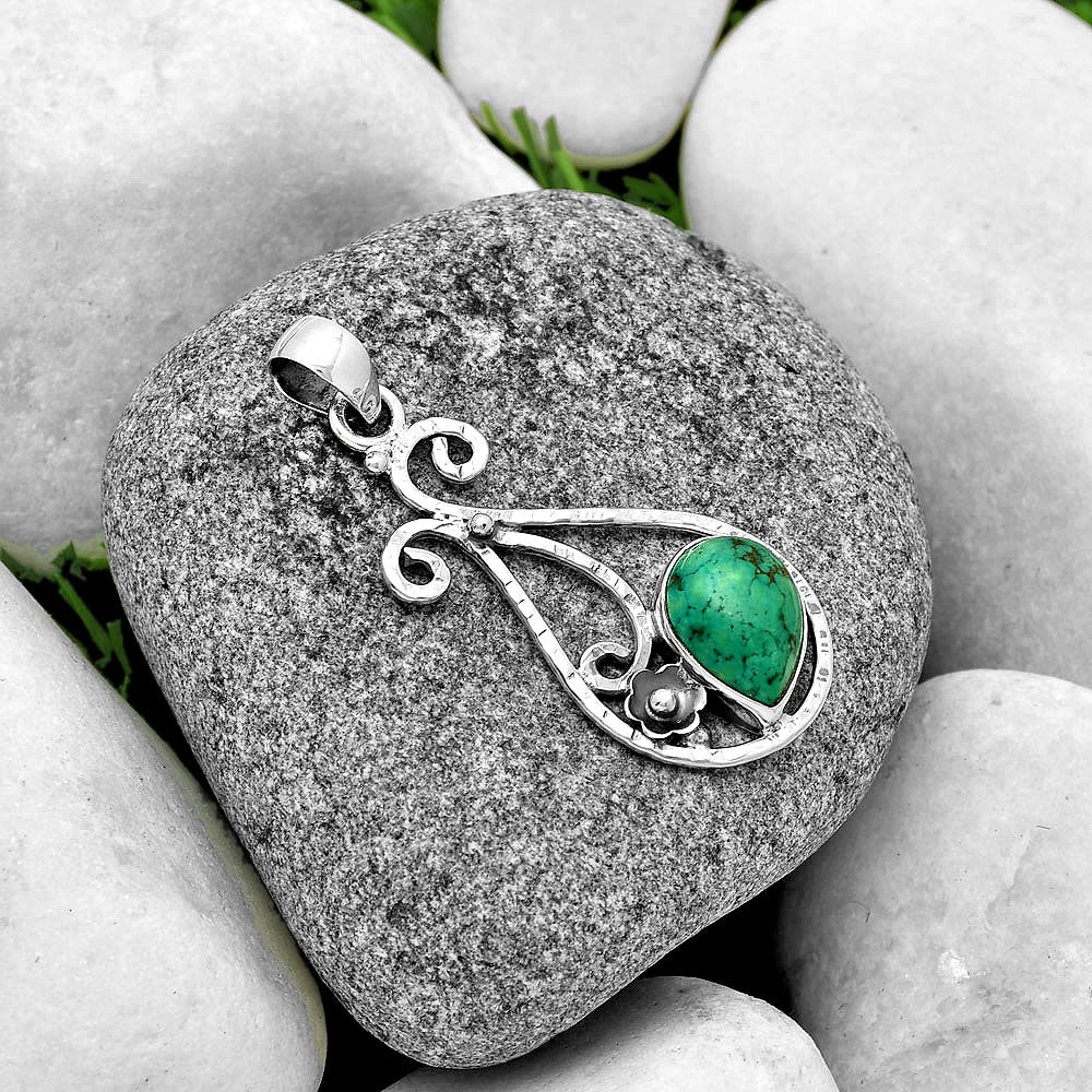 Natural Turquoise Magnesite Pendant P-1714 SDP131889