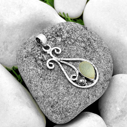 White Titanium Druzy Pendant P-1714 SDP131902