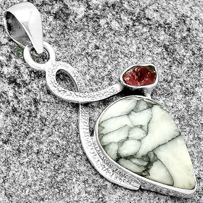 Pinolith Stone & Pink Tourmaline Rough Pendant P-1111 SDP132008