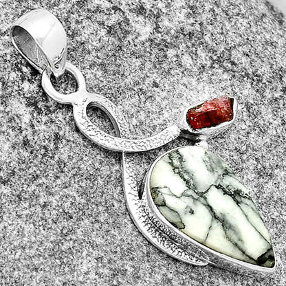 Pinolith Stone & Pink Tourmaline Rough Pendant P-1111 SDP132020