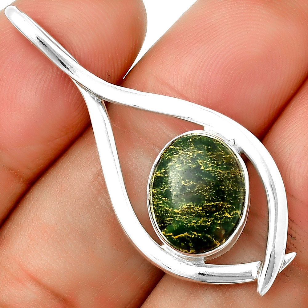 Natural Green Fuchsite Pendant P-1384 SDP132060