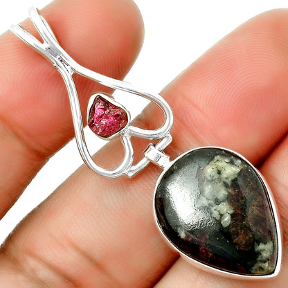 Russian Eudialyte & Pink Tourmaline Rough Pendant P-1542 SDP132081