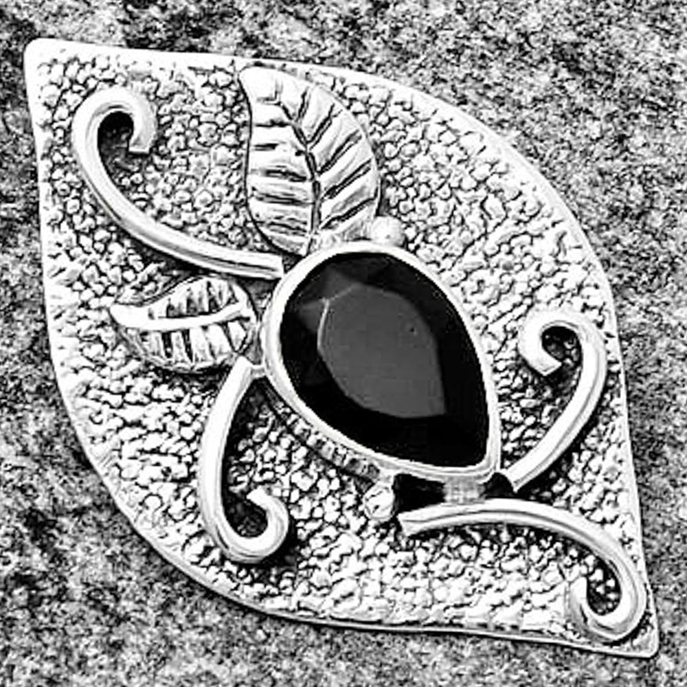 Natural Black Onyx - Brazil Pendant P-1518 SDP132194