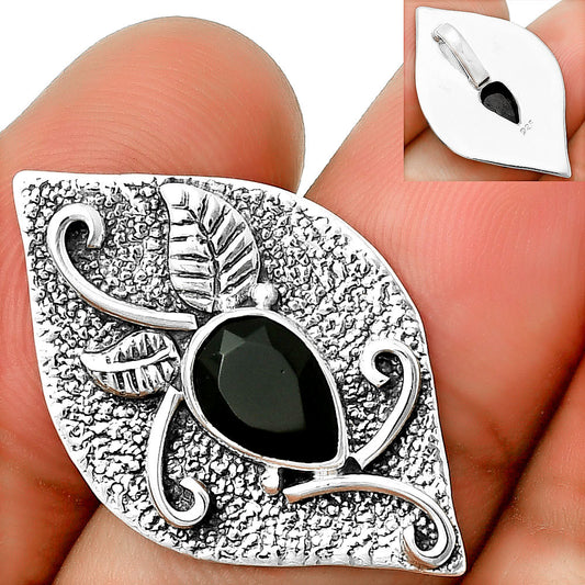 Natural Black Onyx - Brazil Pendant P-1518 SDP132195