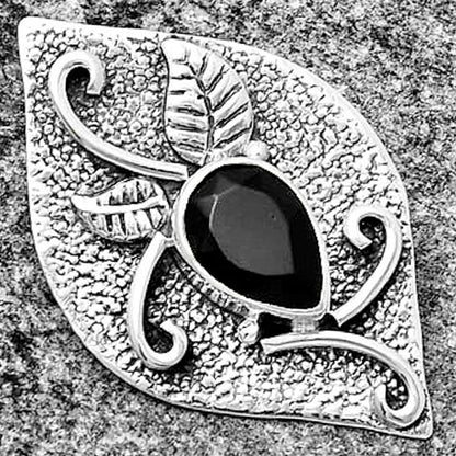 Natural Black Onyx - Brazil Pendant P-1518 SDP132196