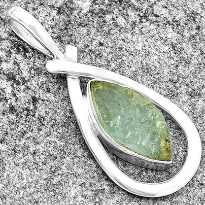 Natural Aquamarine Rough - Brazil Pendant P-1314 SDP132209