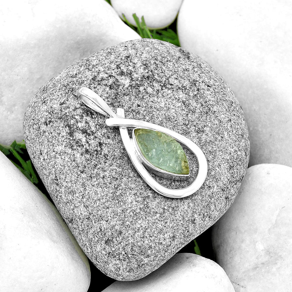 Natural Aquamarine Rough - Brazil Pendant P-1314 SDP132209