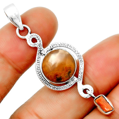 Rare Cady Mountain Agate & Coral Stick Pendant P-1115 SDP132242