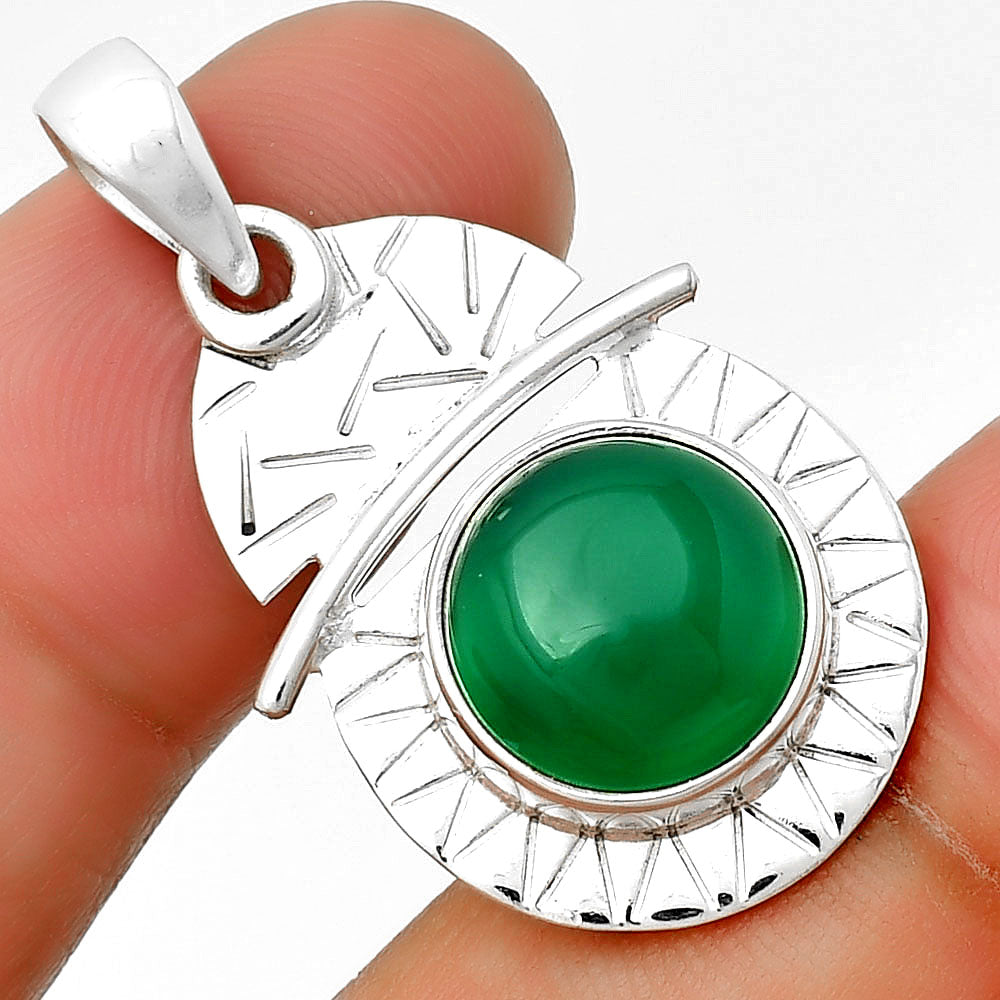 Natural Green Onyx Pendant P-1191 SDP132385