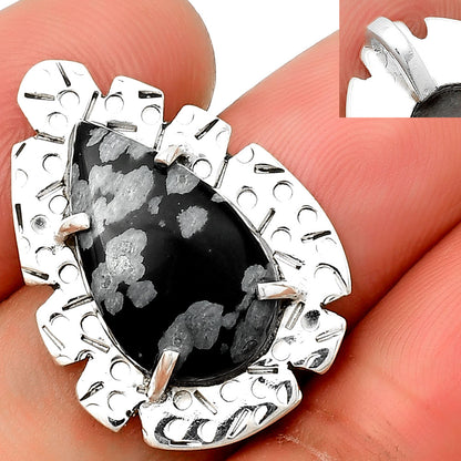 Natural Snow Flake Obsidian Pendant P-1292 SDP132431