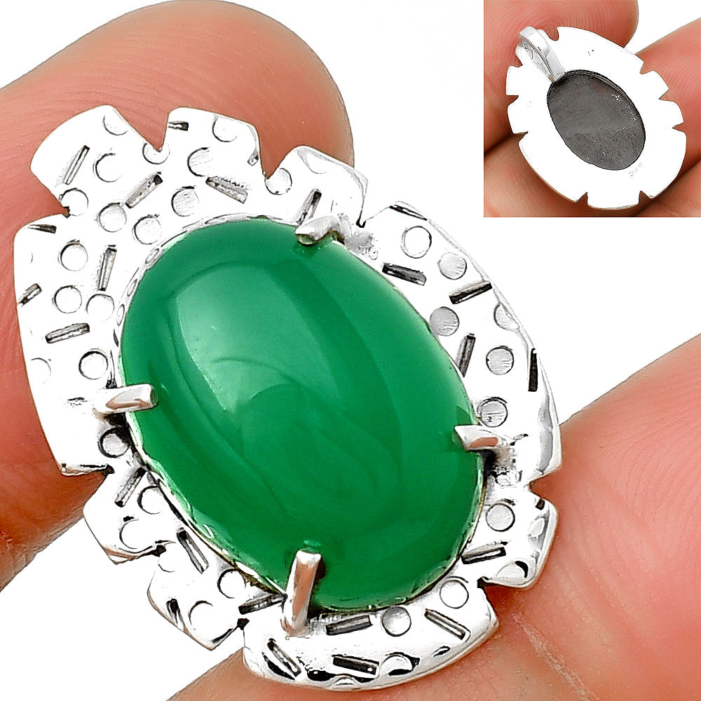 Natural Green Onyx Pendant P-1292 SDP132436