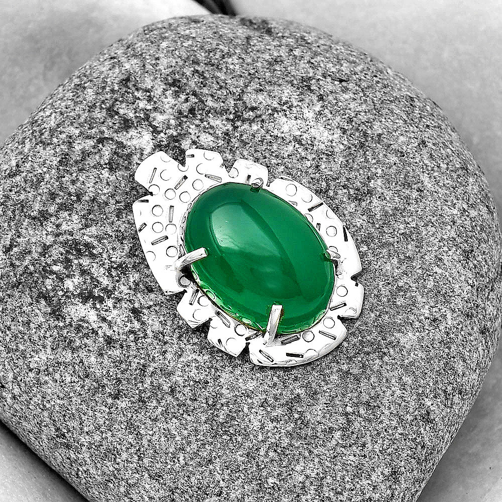 Natural Green Onyx Pendant P-1292 SDP132436