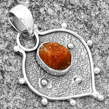 Natural Sunstone Rough Pendant P-1403 SDP132442