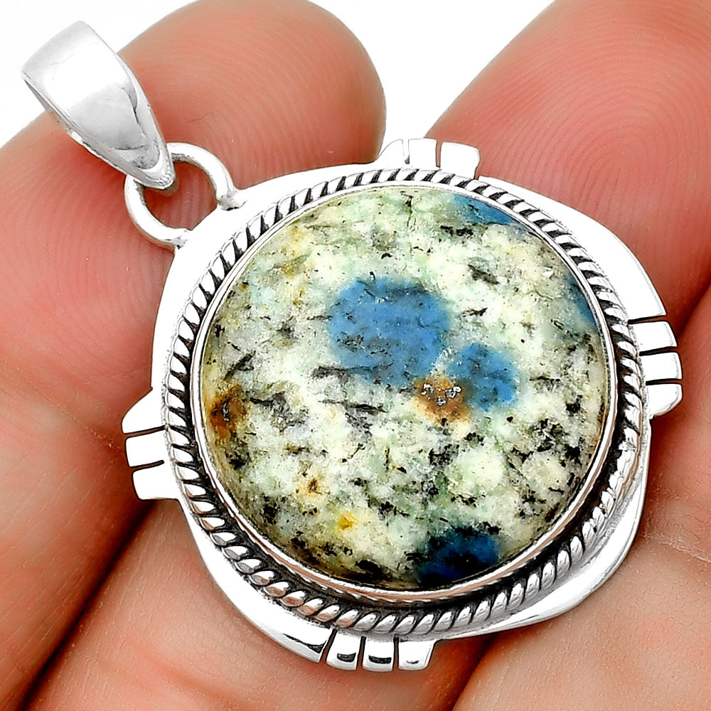 Natural K2 Blue - Azurite In Quartz Pendant P-1463 SDP132502