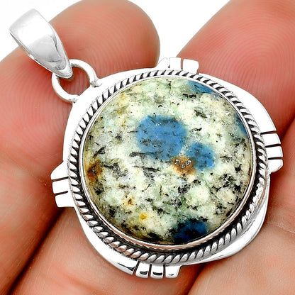 Natural K2 Blue - Azurite In Quartz Pendant P-1463 SDP132502