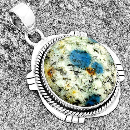 Natural K2 Blue - Azurite In Quartz Pendant P-1463 SDP132502