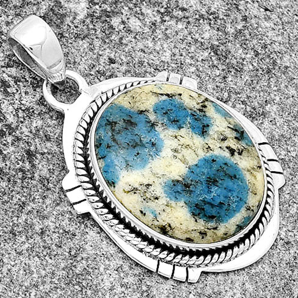 Natural K2 Blue - Azurite In Quartz Pendant P-1463 SDP132518