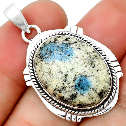 Natural K2 Blue - Azurite In Quartz Pendant P-1463 SDP132524