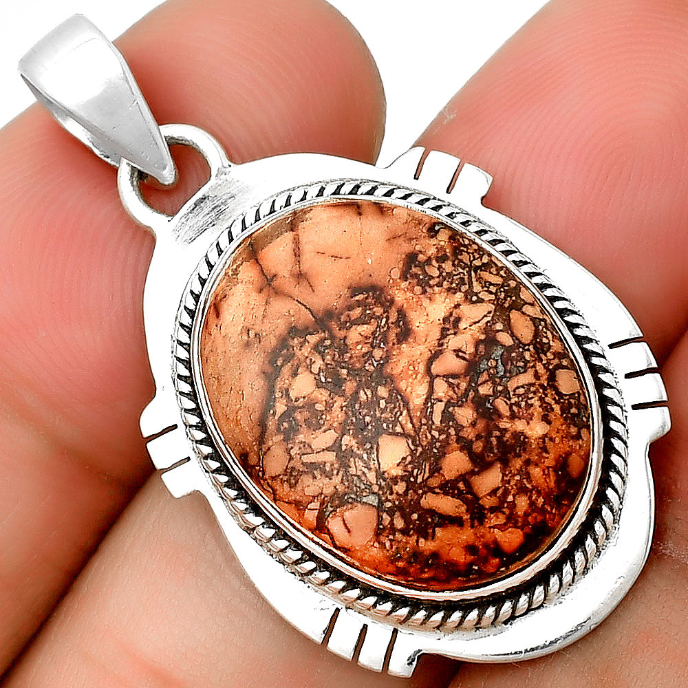 Natural Indian Paint Gemstone Pendant P-1463 SDP132533