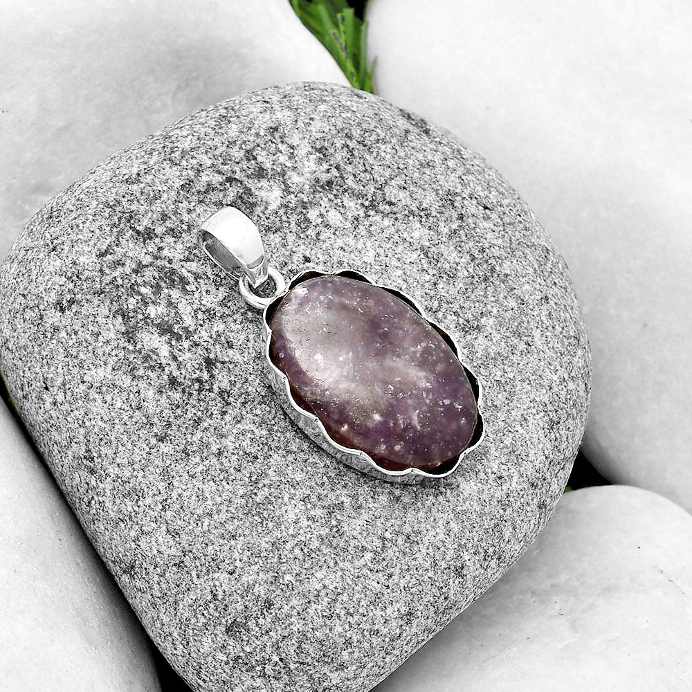 Natural Purple Lepidolite Pendant P-1555 SDP132599